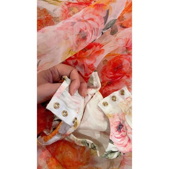For Love & Lemons Peony Maxi Dress in Coral XL(US10-12) - Picture 12 of 12